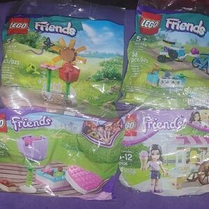 Lego Friends Mini Playset Bags in Purple, Green, Pink, Yellow